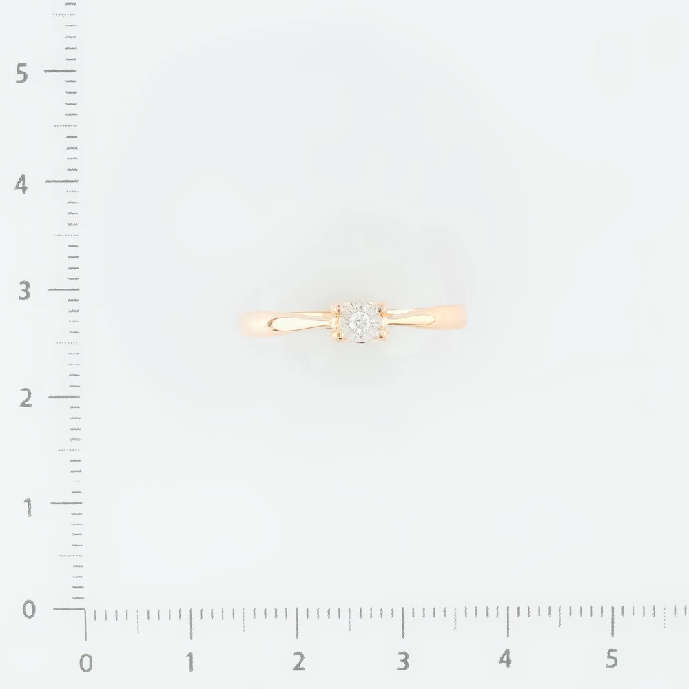 Кольцо с бриллиантом из красного золота 585 пробы