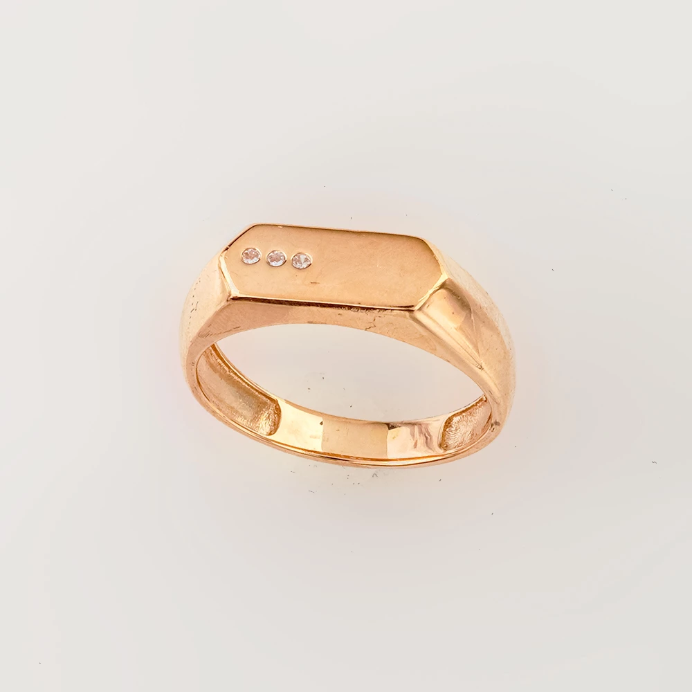 Кольцо с фианитом из красного золота 375 пробы Кольцо с фианитом из красного золота 375 пробы