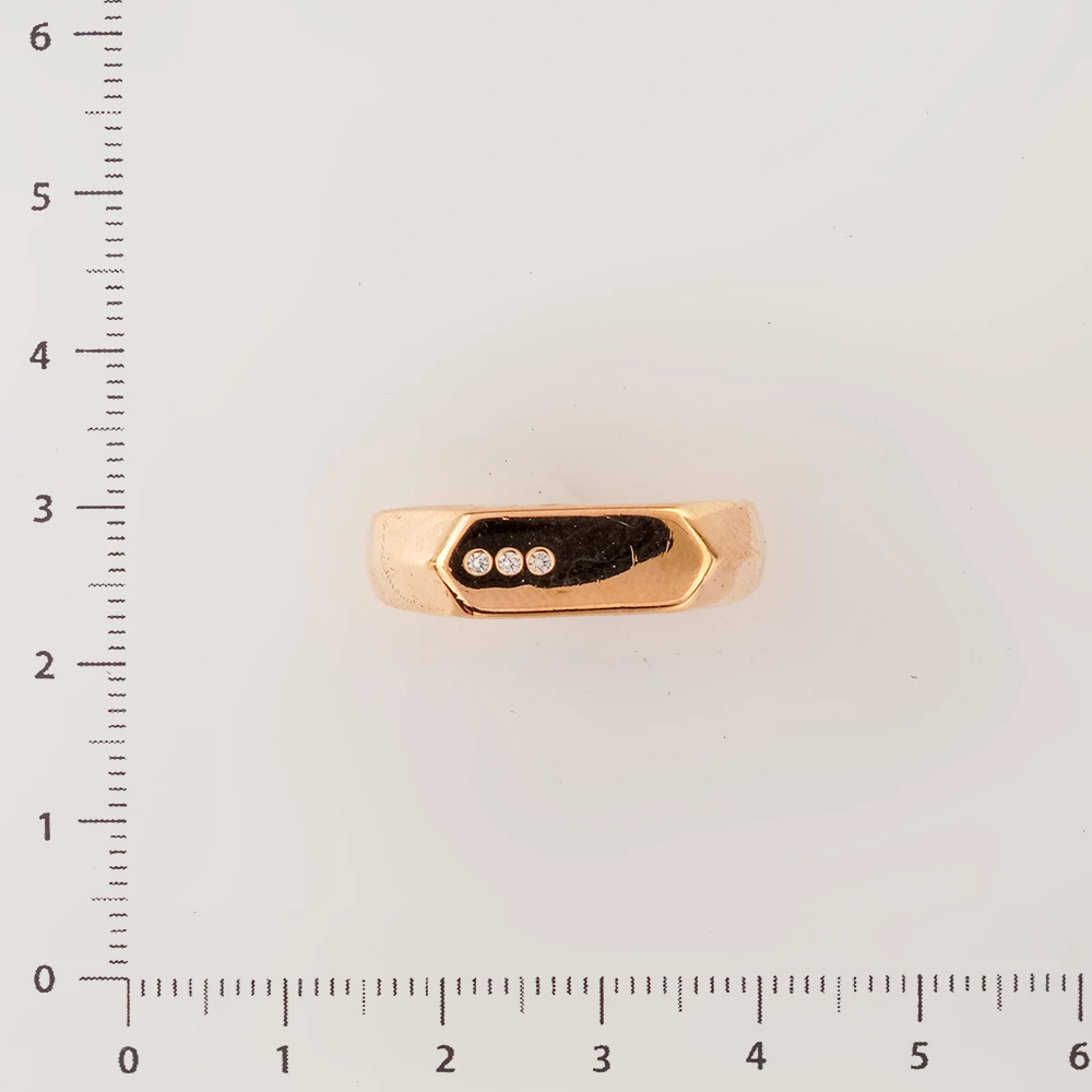 Кольцо с фианитом из красного золота 375 пробы Кольцо с фианитом из красного золота 375 пробы