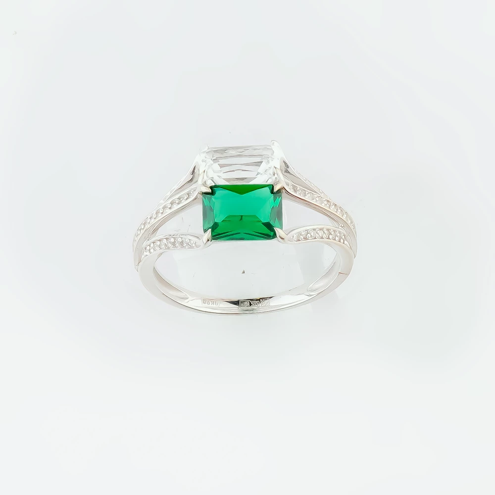 Кольцо с бриллиантом из белого золота 585 пробы