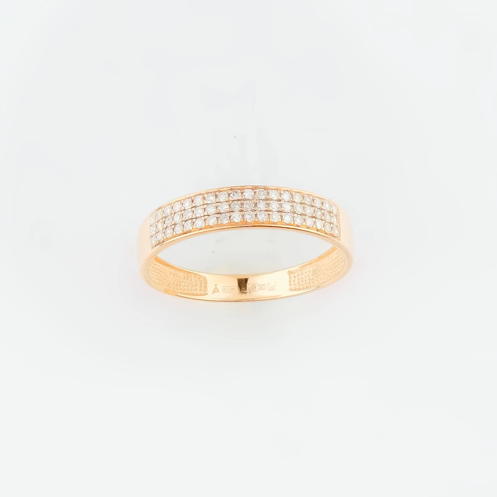 Кольцо с бриллиантом из красного золота 585 пробы