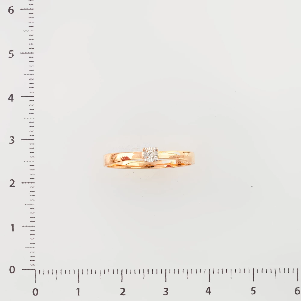 Кольцо с бриллиантом из красного золота 585 пробы