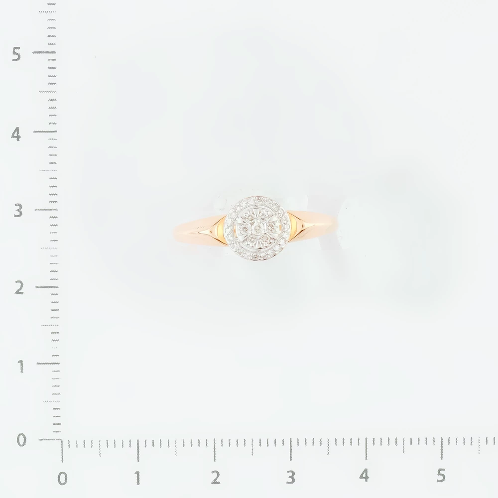 Кольцо с бриллиантом из красного золота 585 пробы