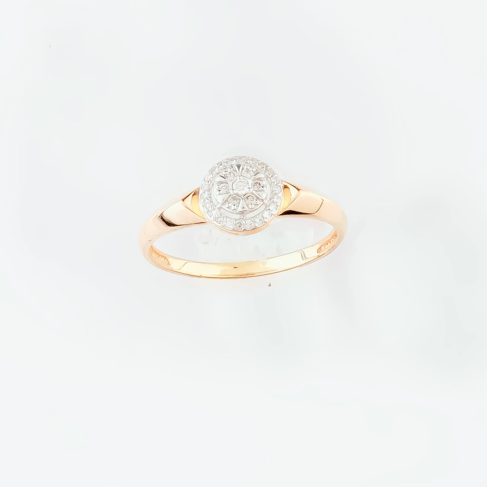 Кольцо с бриллиантом из красного золота 585 пробы