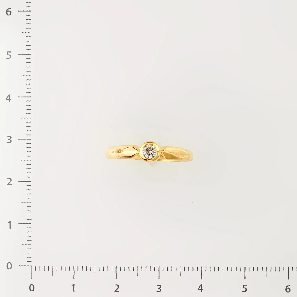 Кольцо с бриллиантом из желтого золота 750 пробы