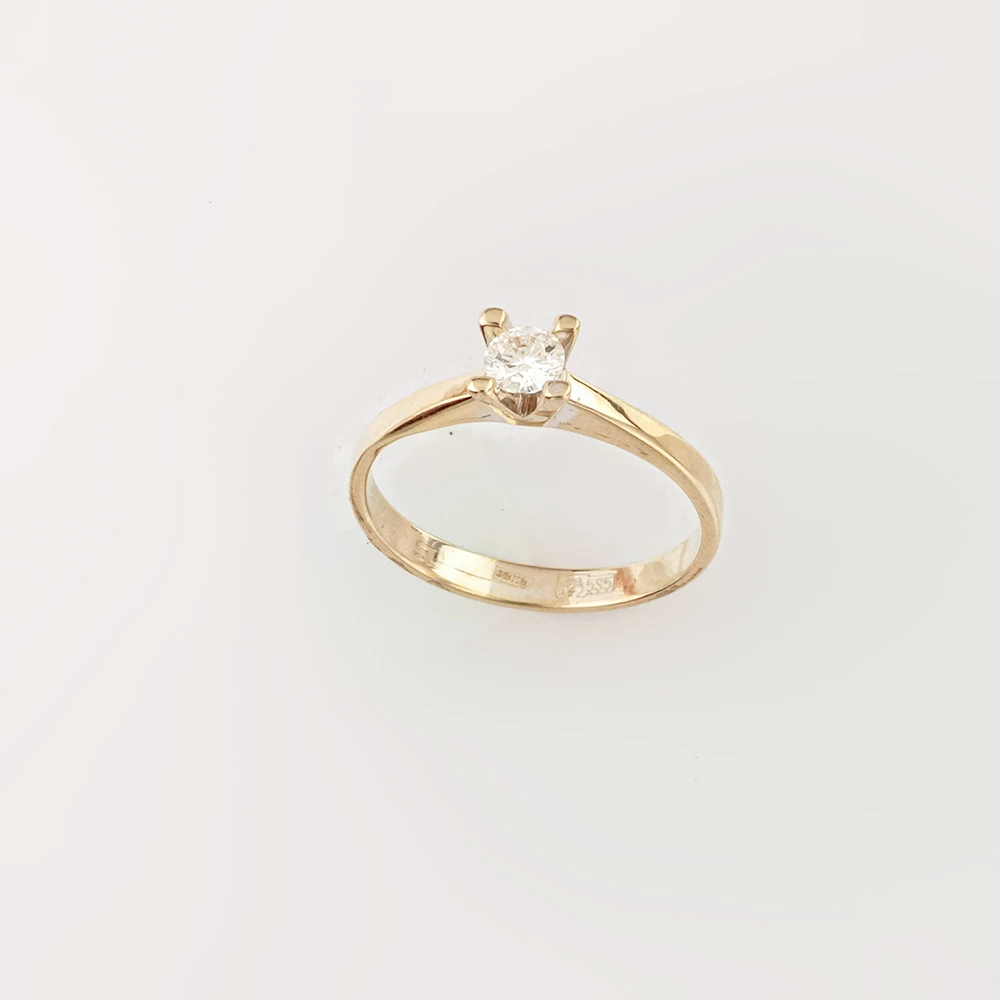 Кольцо с бриллиантом из белого золота 585 пробы