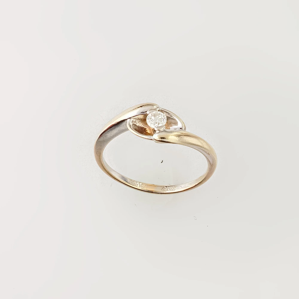 Кольцо с бриллиантом из белого золота 585 пробы