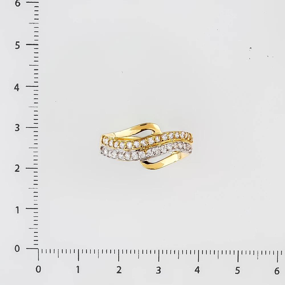 Кольцо с фианитом из желтого золота 585 пробы