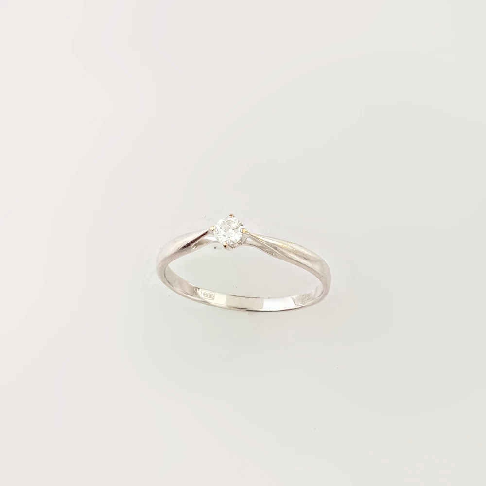 Кольцо с бриллиантом из белого золота 585 пробы