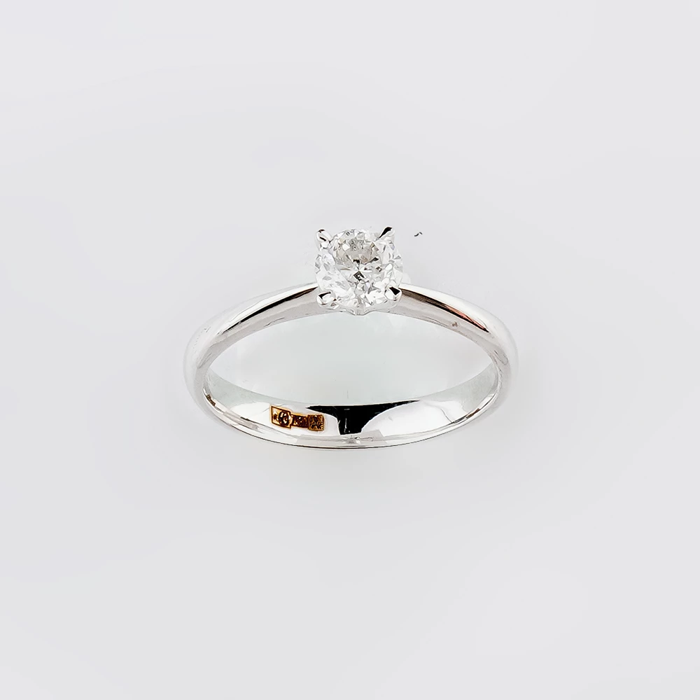 Кольцо с бриллиантом из белого золота 750 пробы