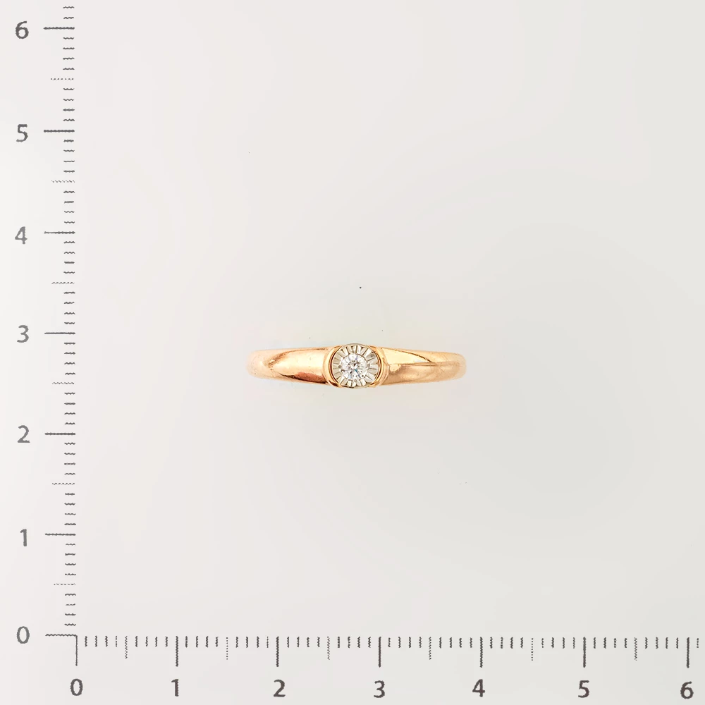 Кольцо с бриллиантом из красного золота 585 пробы