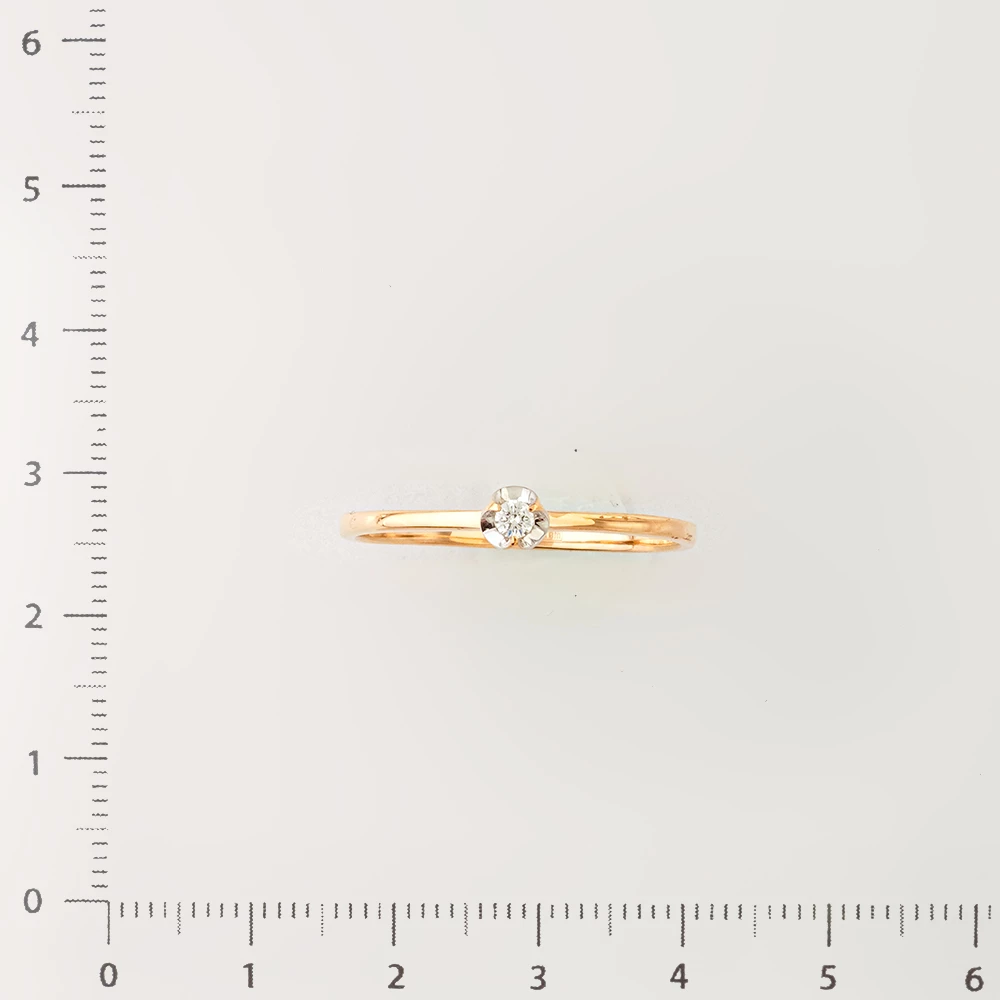 Кольцо с бриллиантом из красного золота 585 пробы