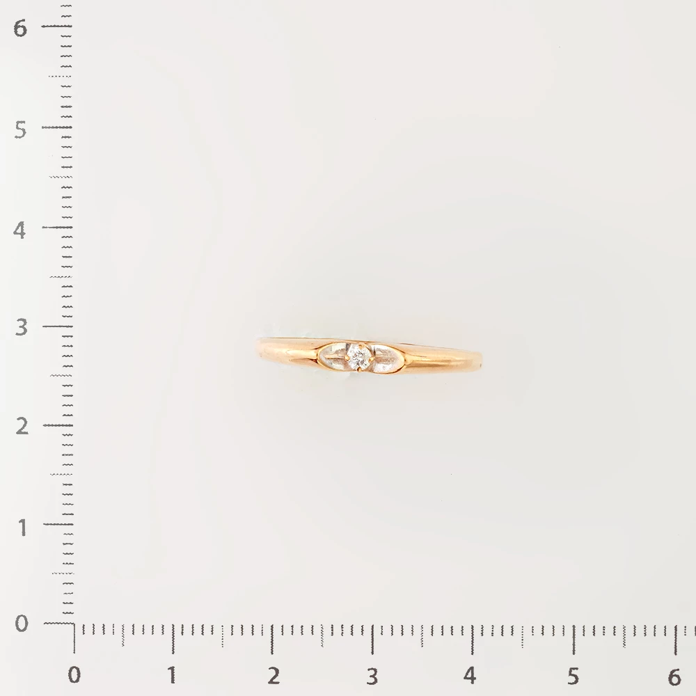 Кольцо с бриллиантом из красного золота 585 пробы