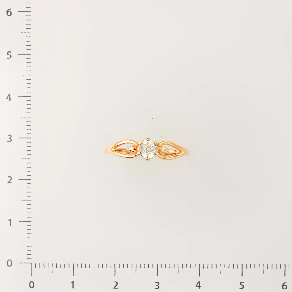 Кольцо с бриллиантом из красного золота 585 пробы