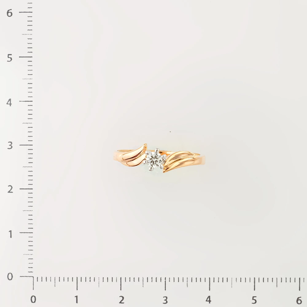 Кольцо с бриллиантом из красного золота 585 пробы