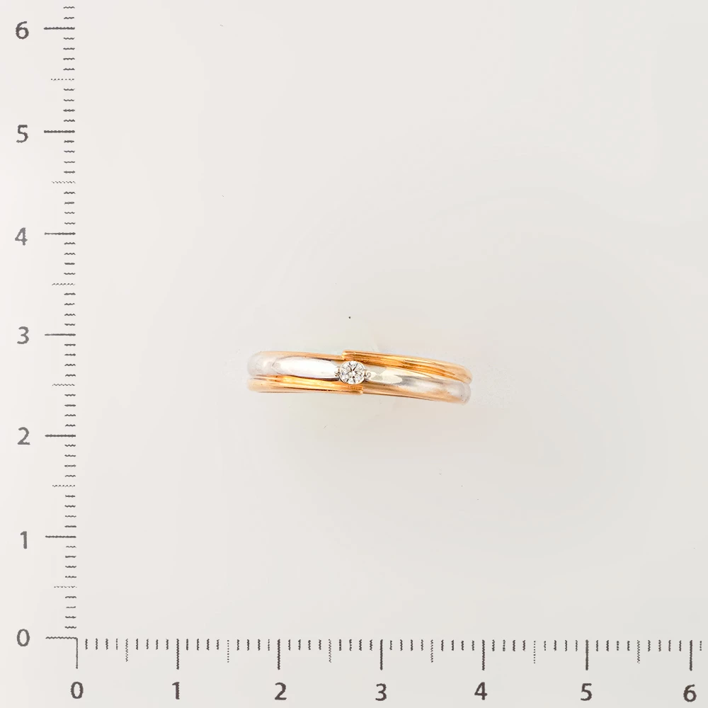 Кольцо с бриллиантом из красного золота 585 пробы