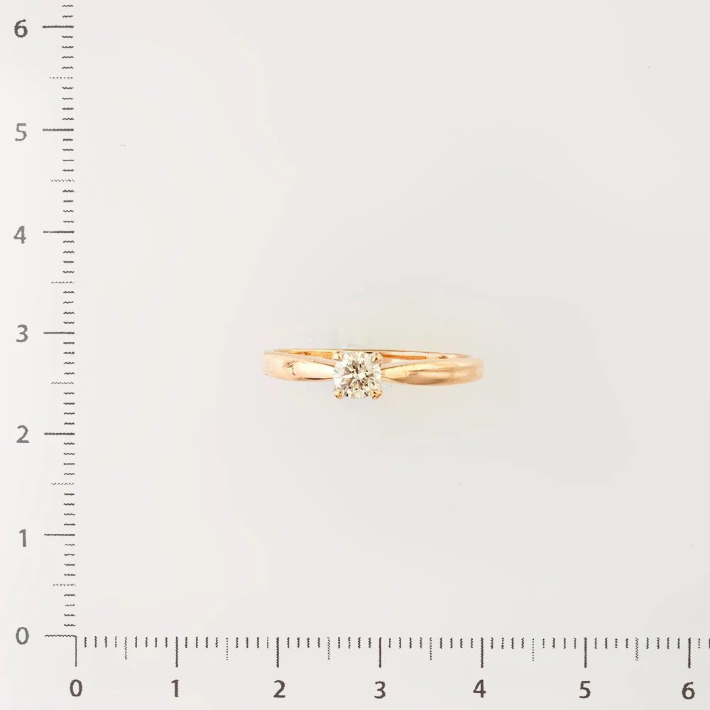 Кольцо с бриллиантом из красного золота 585 пробы