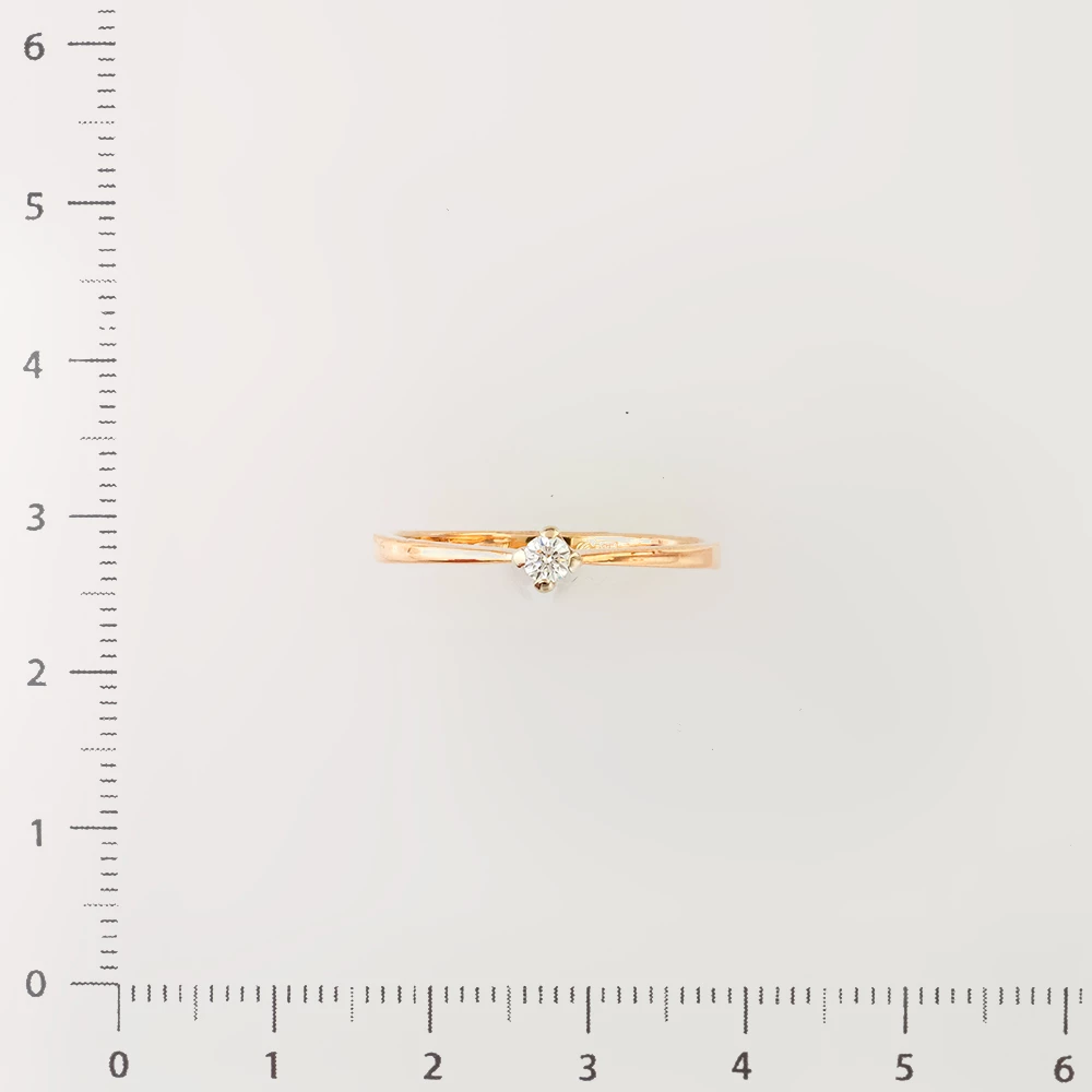 Кольцо с бриллиантом из красного золота 585 пробы