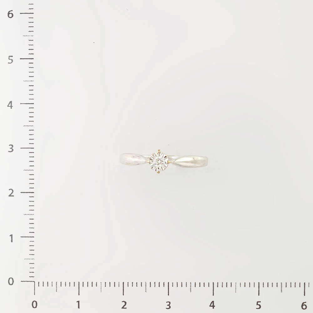 Кольцо с бриллиантом из белого золота 585 пробы