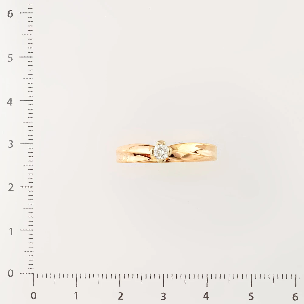 Кольцо с бриллиантом из красного золота 585 пробы