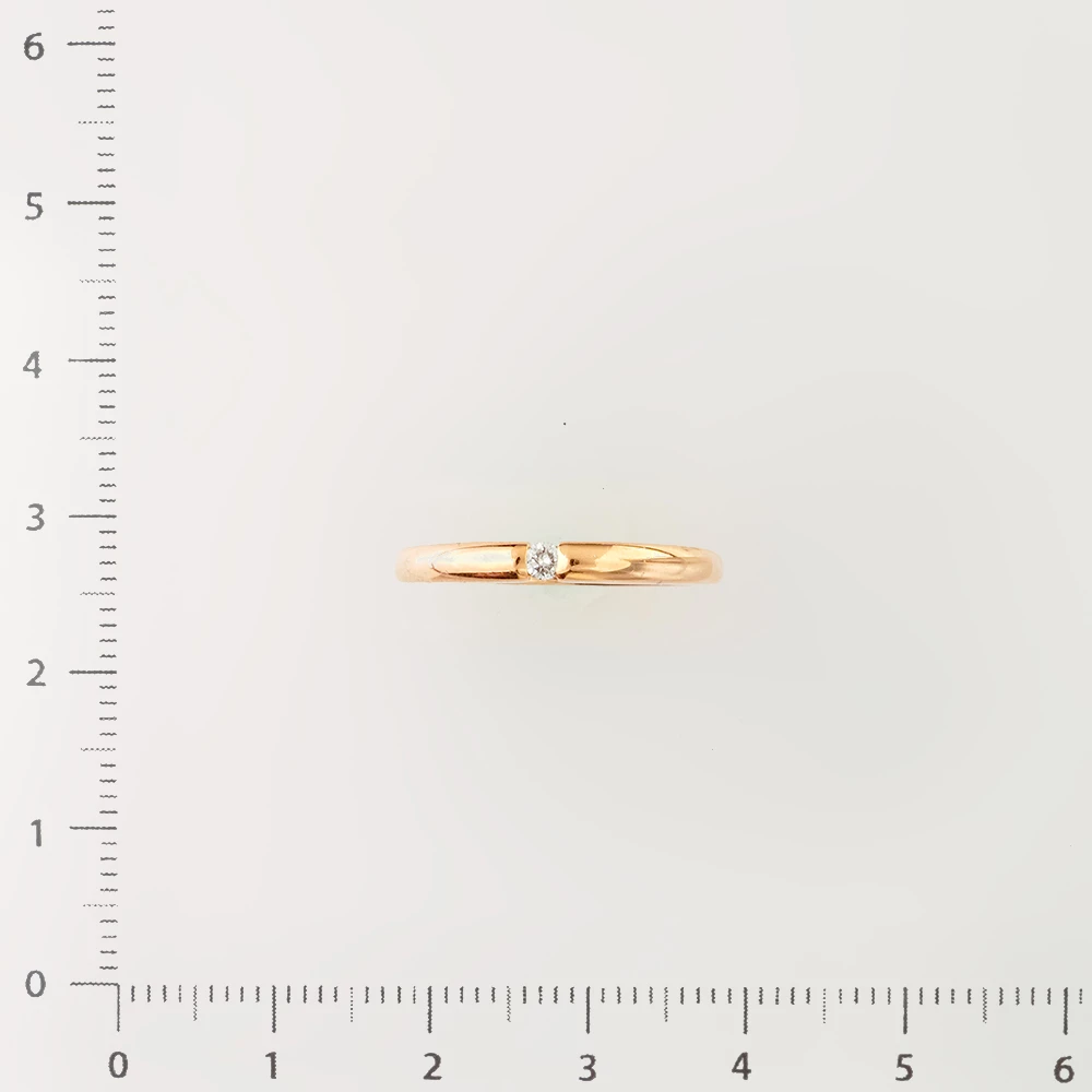 Кольцо с бриллиантом из красного золота 585 пробы