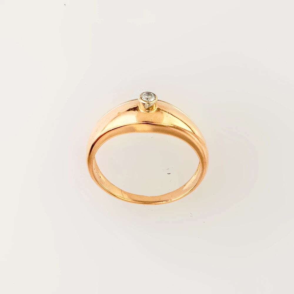 Кольцо с бриллиантом из красного золота 585 пробы