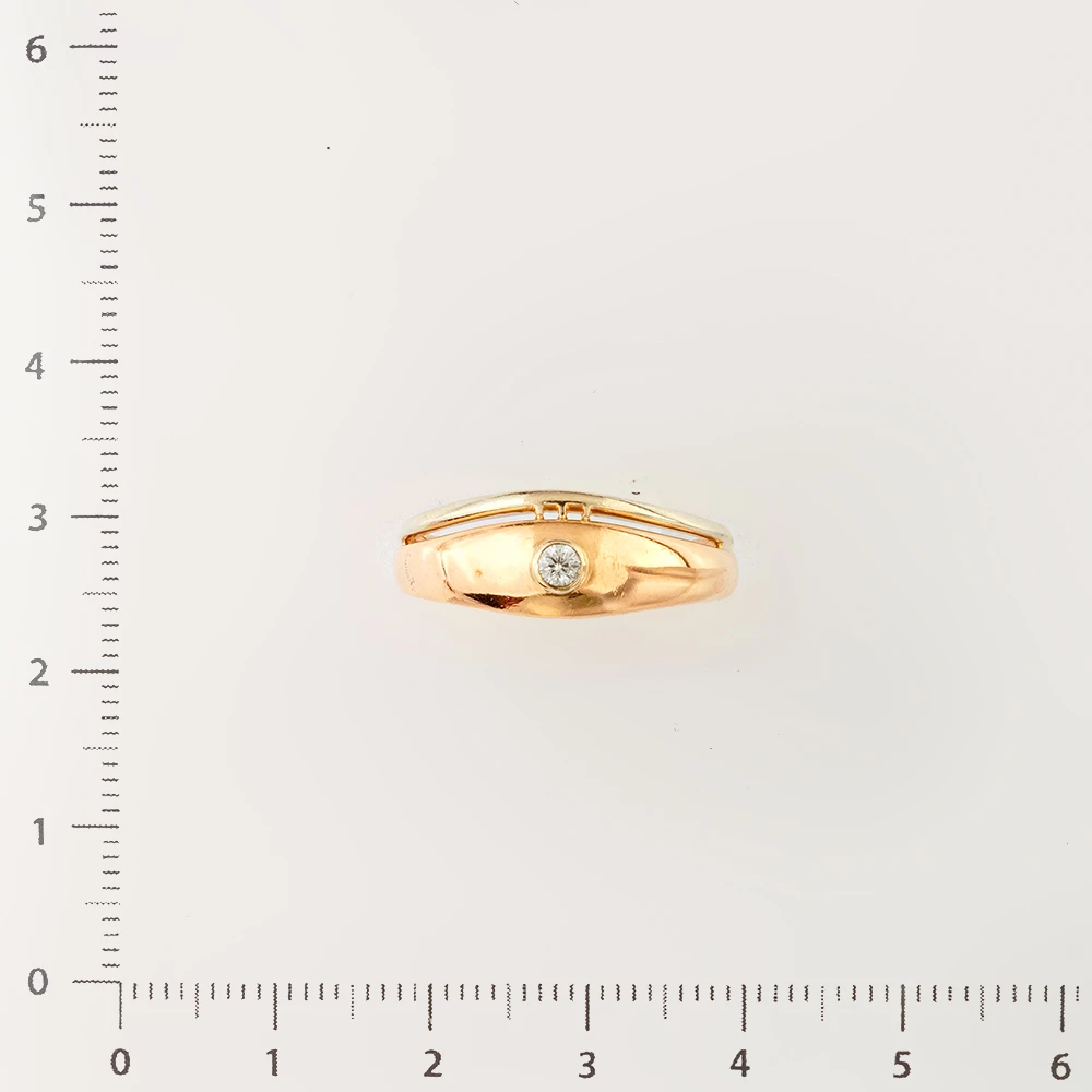 Кольцо с бриллиантом из красного золота 585 пробы