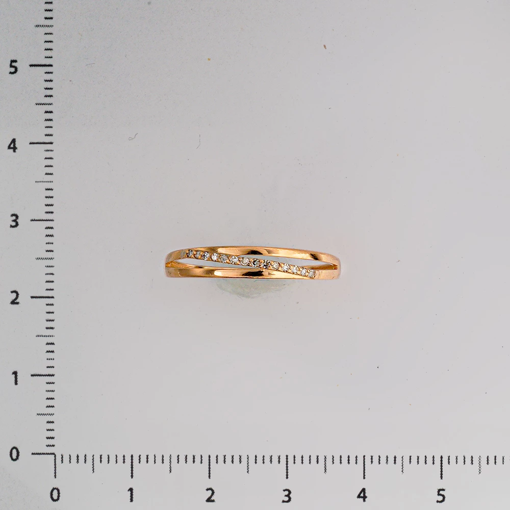 Кольцо с бриллиантом из красного золота 585 пробы