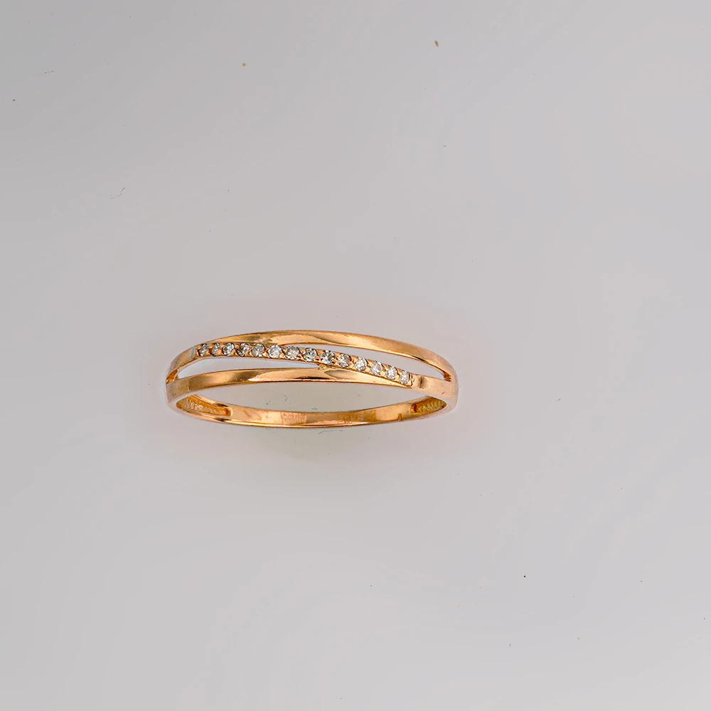 Кольцо с бриллиантом из красного золота 585 пробы