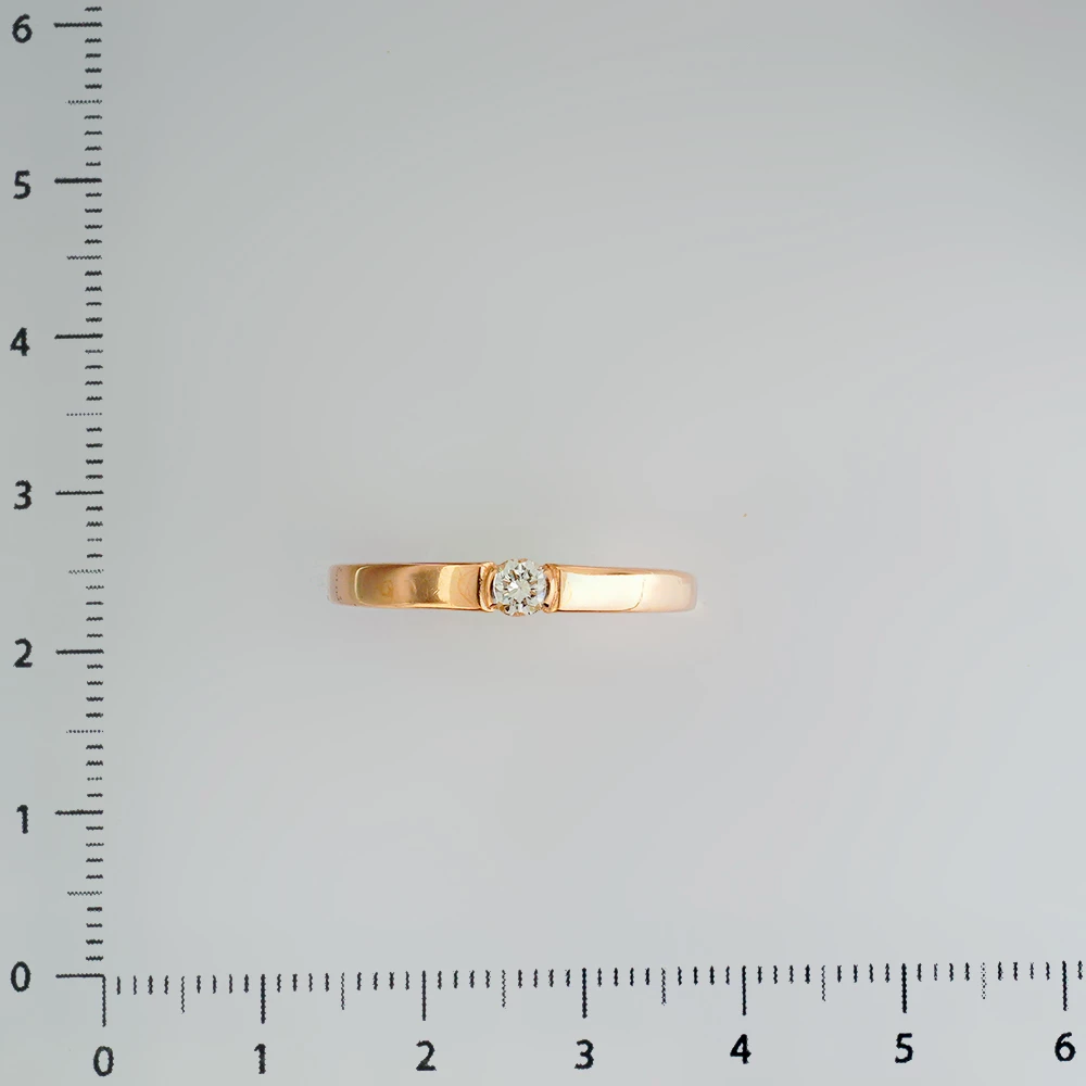 Кольцо с бриллиантом из красного золота 585 пробы