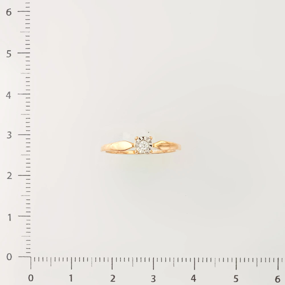 Кольцо с бриллиантом из красного золота 585 пробы