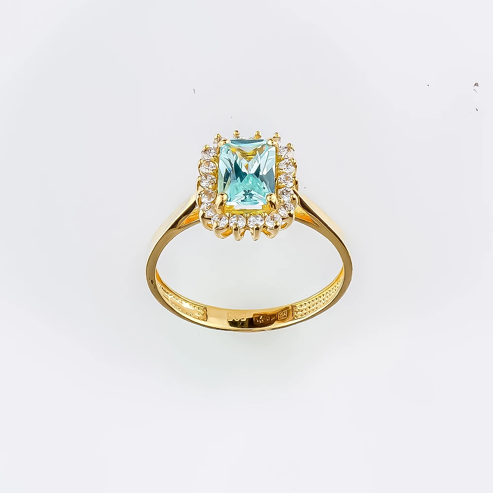 Кольцо с топазом из желтого золота 585 пробы