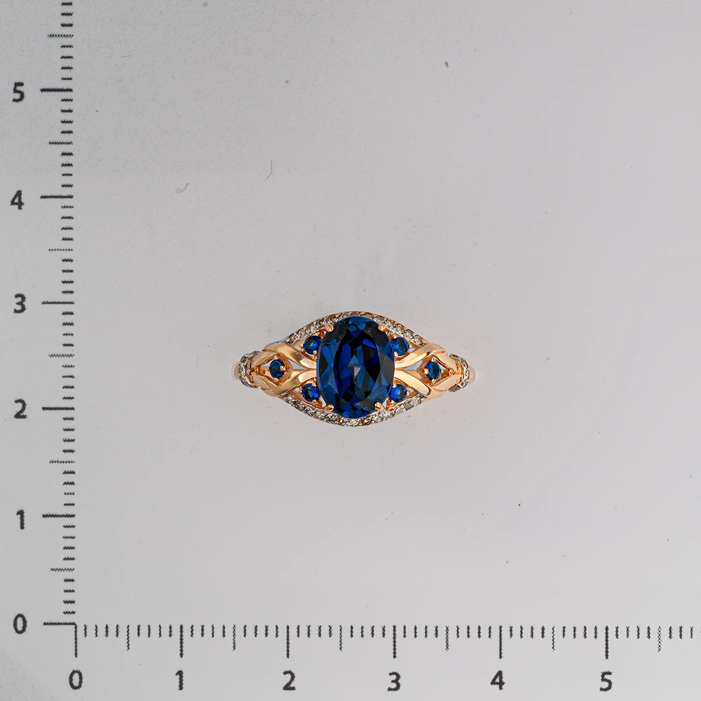 Кольцо с бриллиантом из красного золота 585 пробы