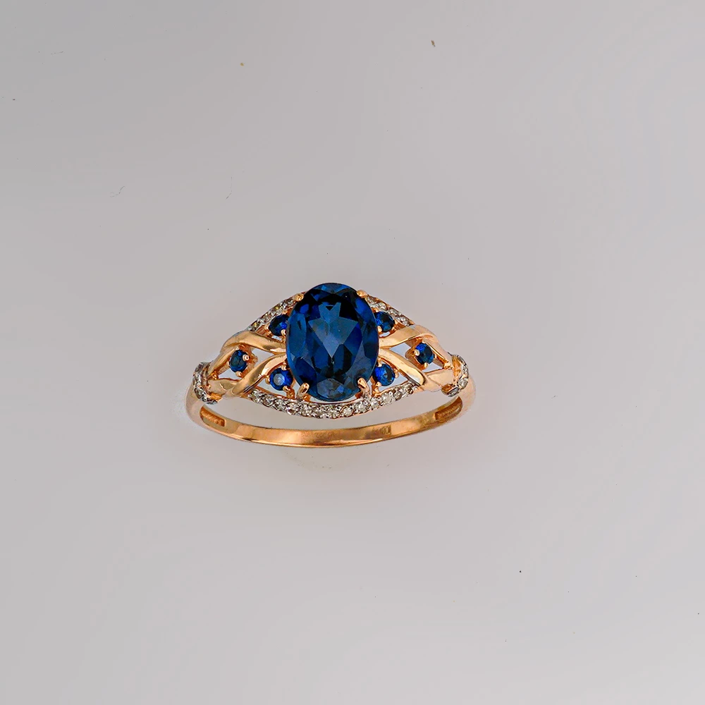 Кольцо с бриллиантом из красного золота 585 пробы