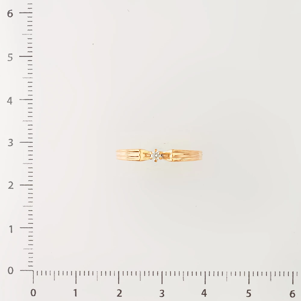 Кольцо с бриллиантом из красного золота 585 пробы