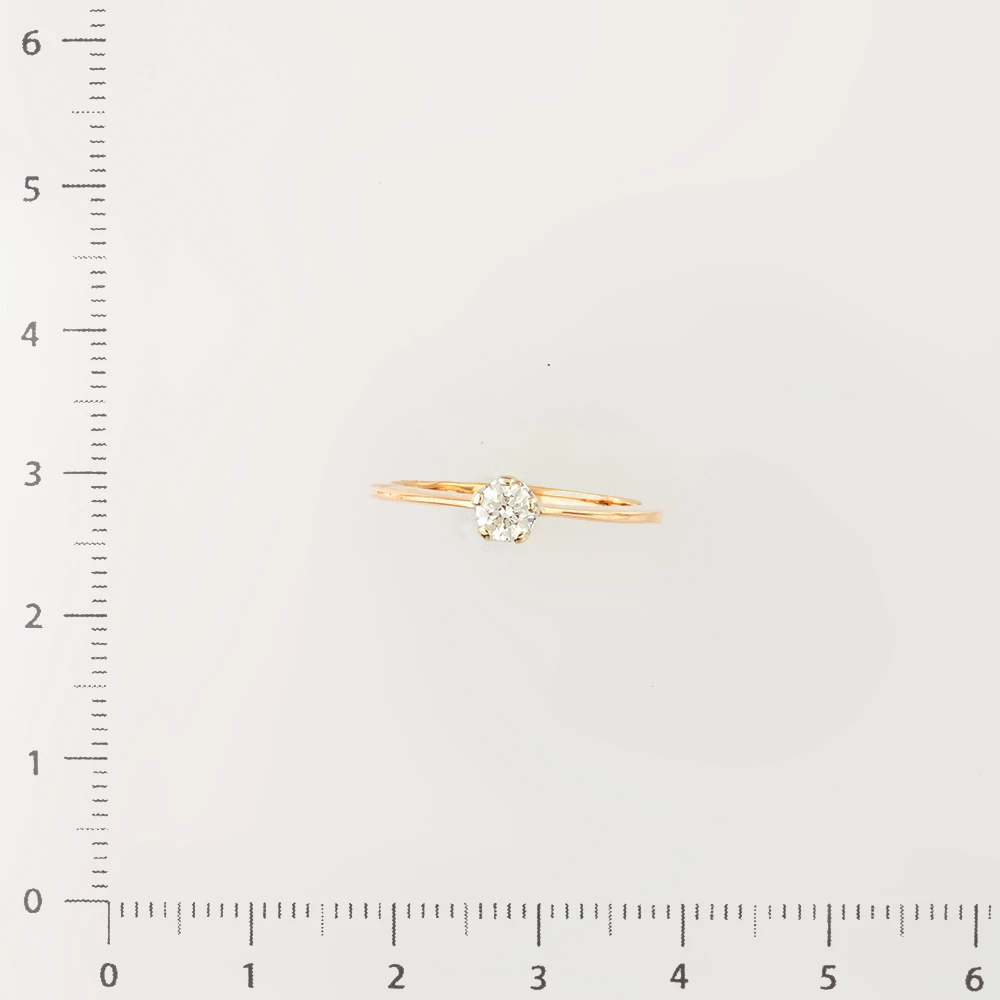 Кольцо с бриллиантом из красного золота 585 пробы