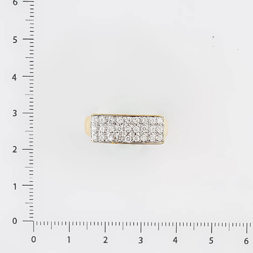 Кольцо с фианитом из желтого золота 585 пробы