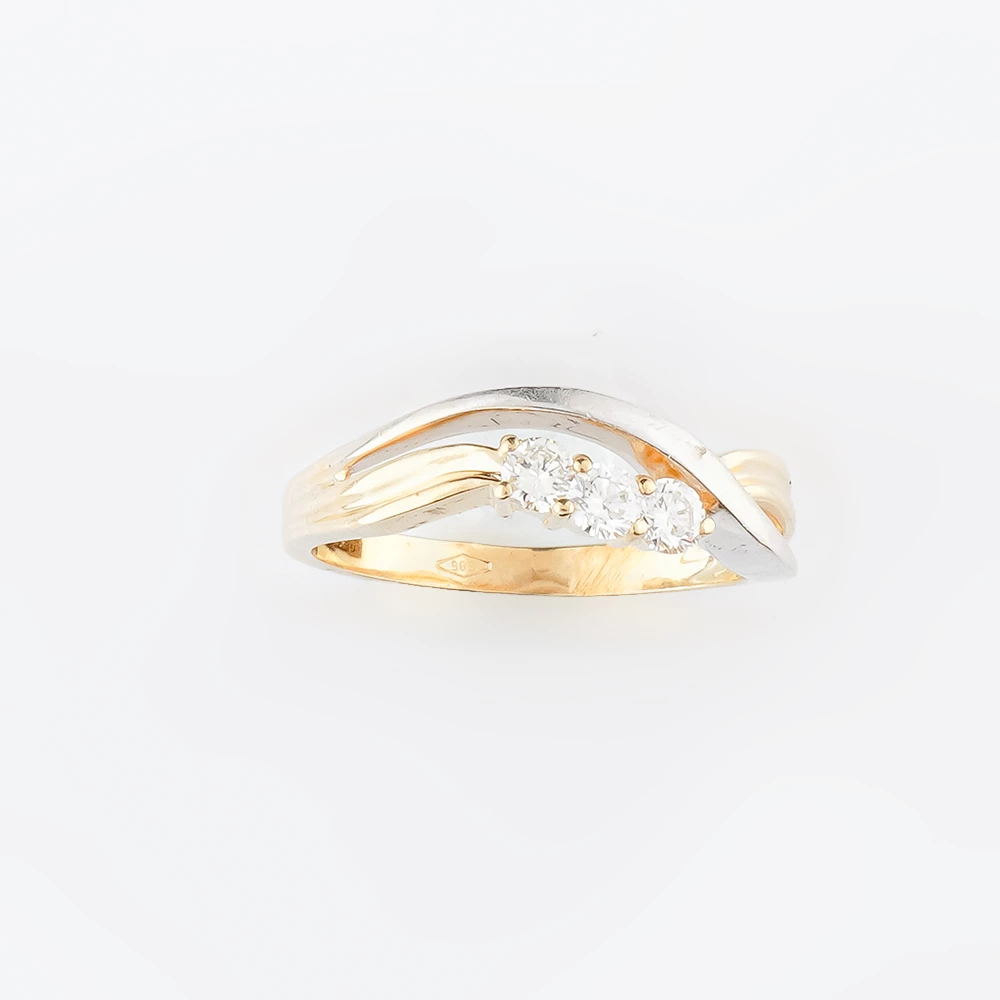 Кольцо с бриллиантом из желтого золота 585 пробы