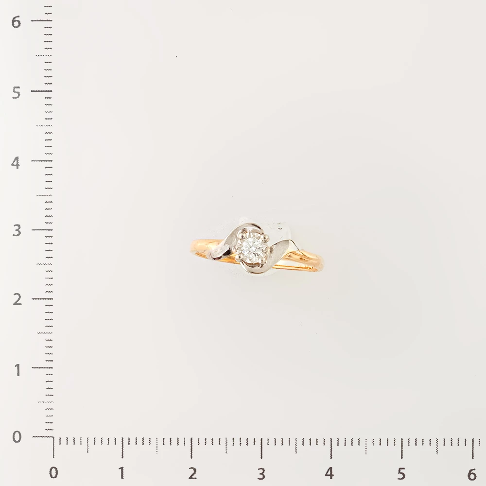 Кольцо с бриллиантом из красного золота 585 пробы