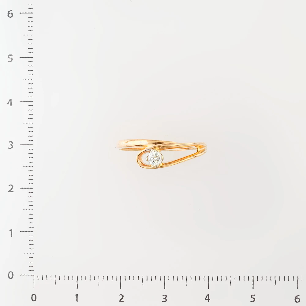 Кольцо с бриллиантом из красного золота 585 пробы