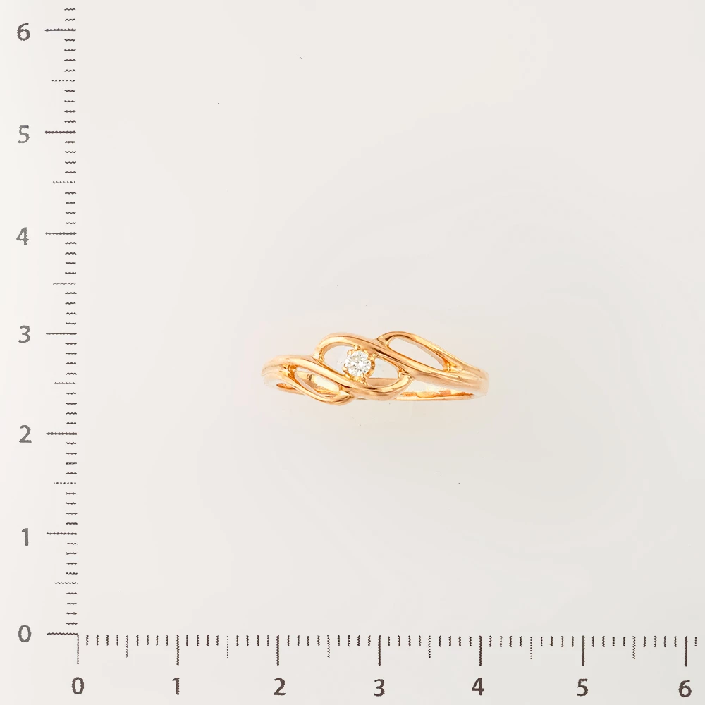 Кольцо с бриллиантом из красного золота 585 пробы