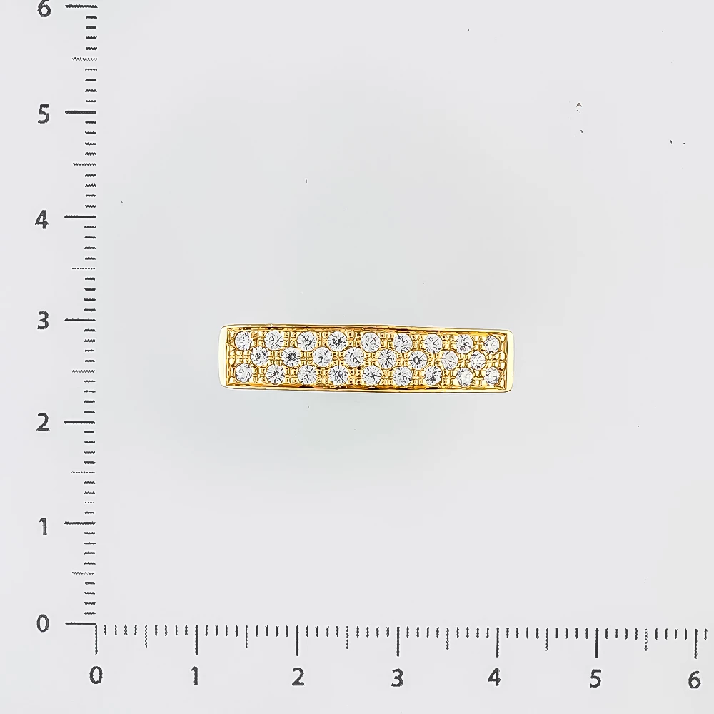 Кольцо с фианитом из желтого золота 585 пробы