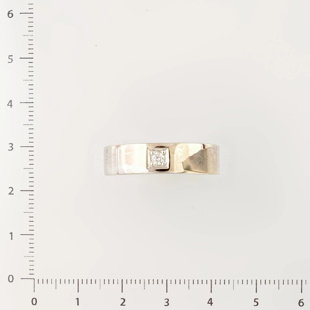 Кольцо с бриллиантом из белого золота 585 пробы