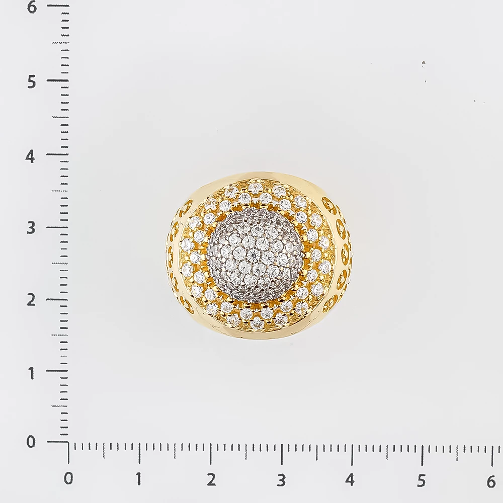 Кольцо с фианитом из желтого золота 585 пробы