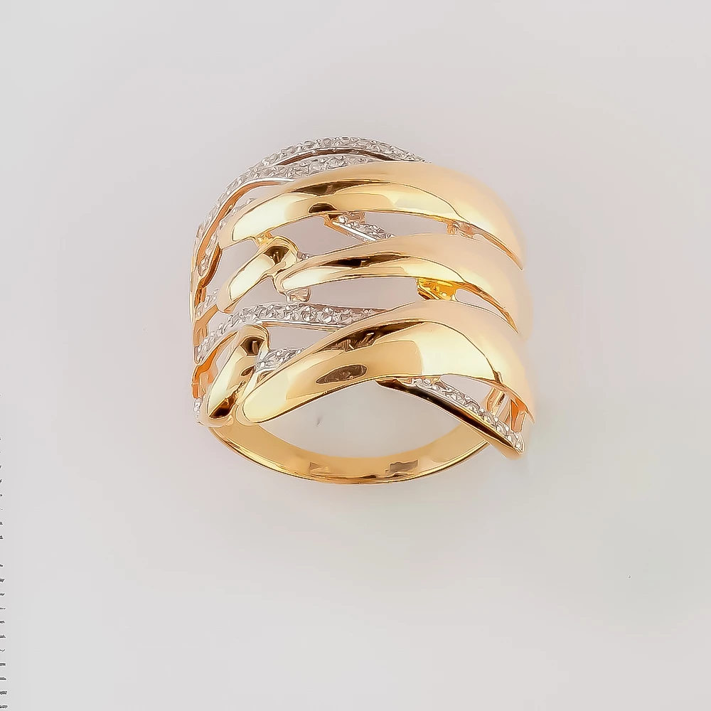 Кольцо с фианитом из красного золота 585 пробы Кольцо с фианитом из красного золота 585 пробы