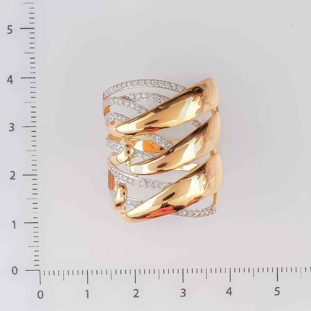 Кольцо с фианитом из красного золота 585 пробы Кольцо с фианитом из красного золота 585 пробы