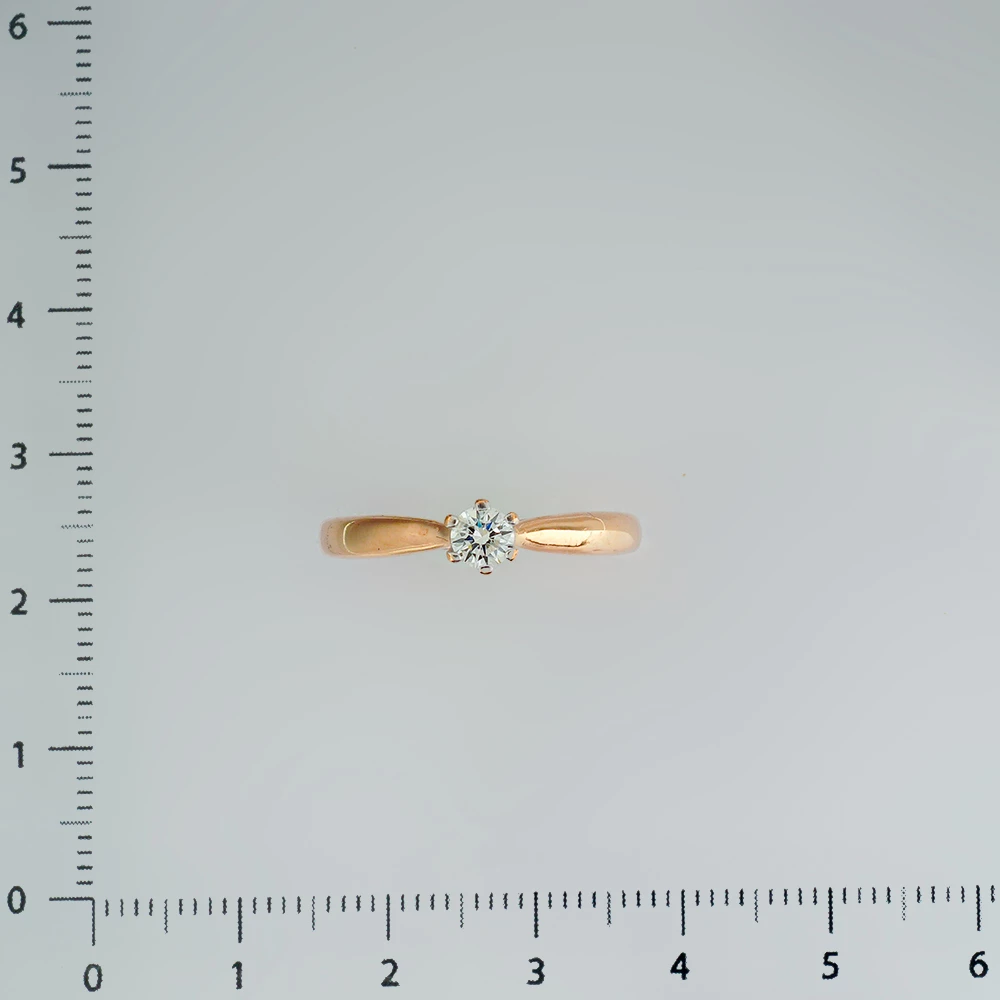 Кольцо с бриллиантом из красного золота 585 пробы