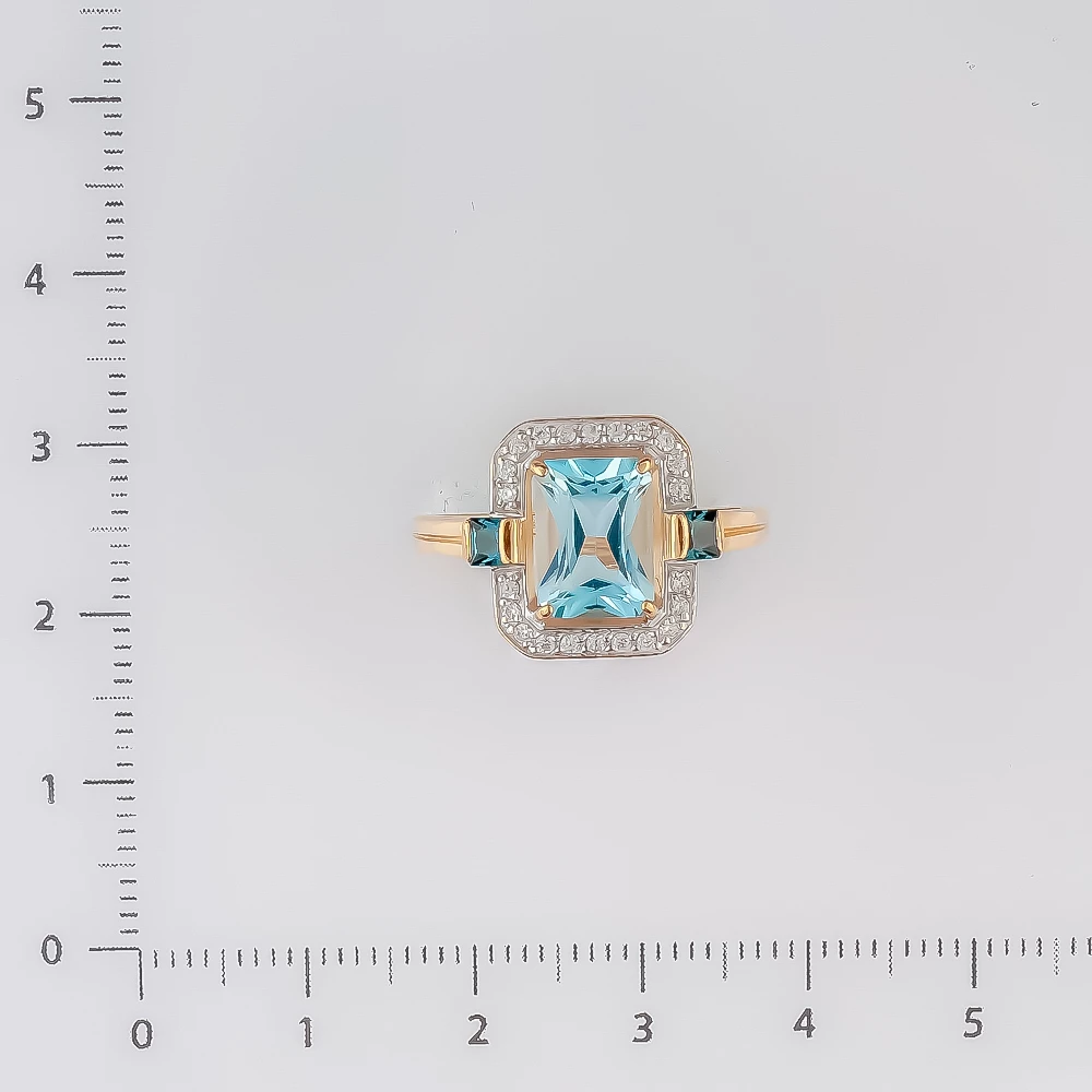 Кольцо с топазом из красного золота 585 пробы Кольцо с топазом из красного золота 585 пробы