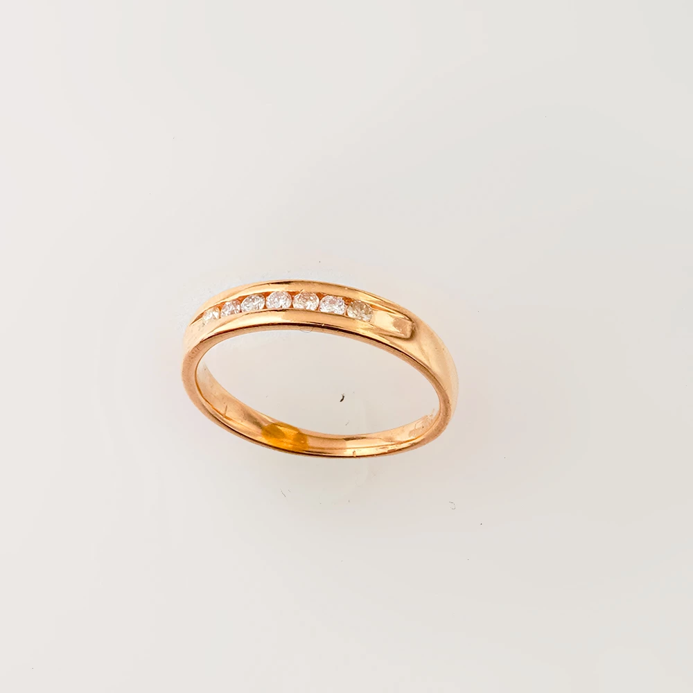 Кольцо с бриллиантом из красного золота 585 пробы