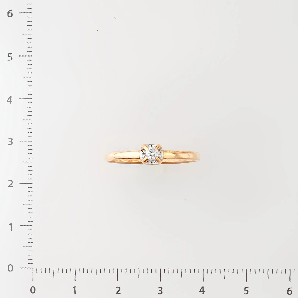 Кольцо с бриллиантом из красного золота 585 пробы